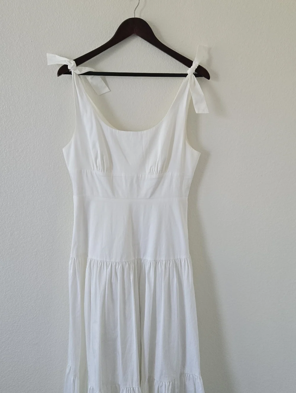 Kate Spade Newport Cotton Poplin Tiered Maxi Dress White Size 8 Fairy Coquette